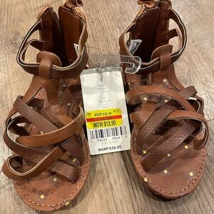 Brown Kids gladiator girls carters Sandals